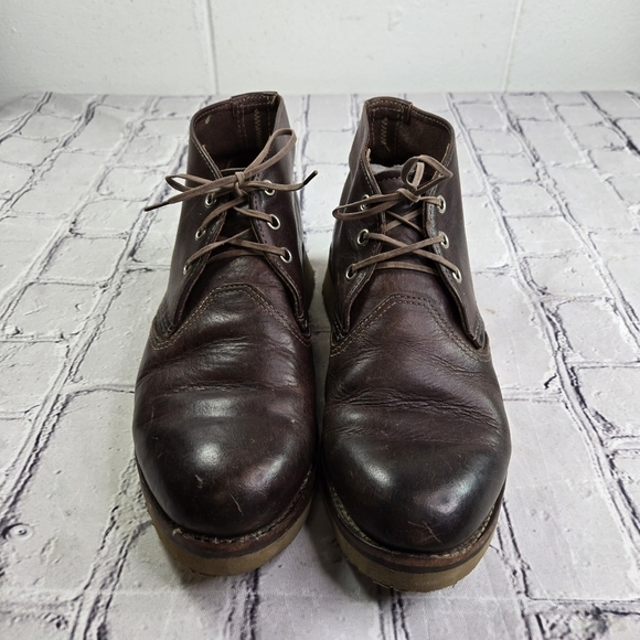Vtg Red Wing heritage 3141 brown leather low ankle work prison chukka boots main image 10